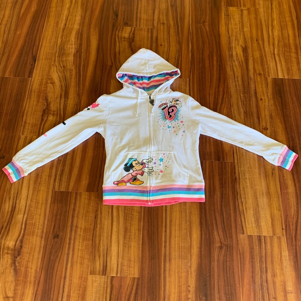 Disneyland white zip up sweatshirt